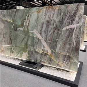 Luxury Top Quality Royal Green Quartzite Slab For Wall Decor