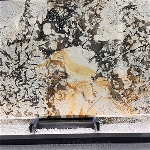 Natural Crystal Backlit Patagonia Quartzite Slabs For Wall