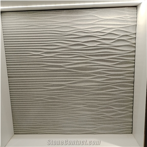 Natural Grey Limestone CNC Carving Square For Commercial Wall