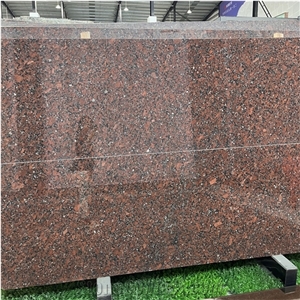 Rosso Santiago Granite Slabs For Exterior Wall Decor