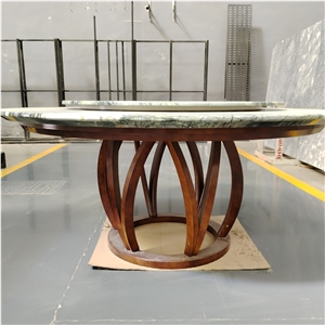 Sapanca Green Marble Large Round Table Top With Turntable