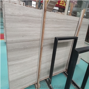 Straight Grain White Wooden Marble For Tile Floor Marble
