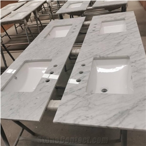 Vanity Tops Carrara Marble Countertop For Hotel Bathroom