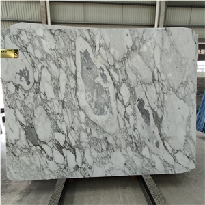 White Arabescato  Marble Slab For Wall Design