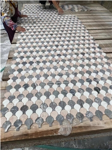 Waterjet Natural Marble Customized Designed Mosaic Tiles