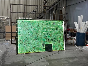 Backlit Green Agate Background Wall, Floor Tiles