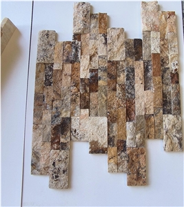 Split Face Scabas Travertine Mosaic Tiles