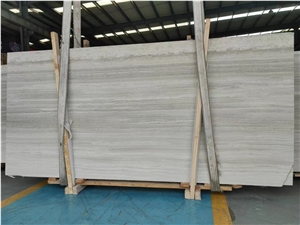 White Wood Grain Marble Slab