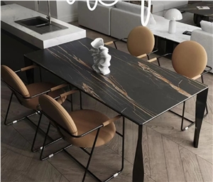 Black  Sintered Stone Table Top Available
