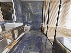 Bolivia Blue Sodalite Granite Slab For Home Decor Luxury