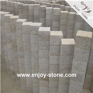 Flamed G682 Rustic Yellow  Cube Stone For Paver