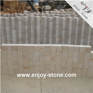 Flamed G682 Rustic Yellow  Cube Stone For Paver
