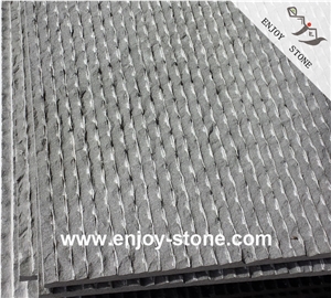 Half Planed/Honed Grey Basalt Tiles For Wall