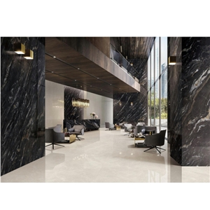 YUANDA Sintered Stone Slabs Black Luan Gold Design