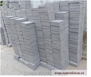 Vietnam Bluestone Scraped Tiles (Light Honed)