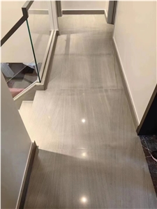 Lyon Grey Quartzite Slabs Polished Indoor Stair Floor Design