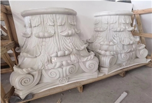 White Marble Curved Column
