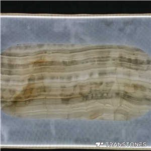 Natural Onyx Slabs Translucent Snow White With Waving Veins