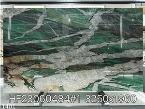 Fuchsite Crystal Quartzite Cristallo Botanical Big Slab Tile