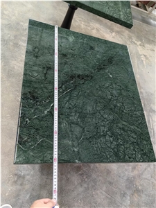 Floor And Wall Design With Dark Green Marble Tiles