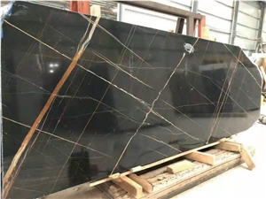 Gold And Black Vein Noir Aziza Marble Slabs