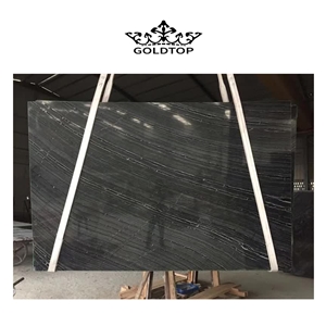 Luxury Black Wood Marble Slabs For Bathroom Walls