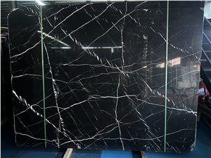 China Black Nero Marquina White Vein Marble Slabs Tiles