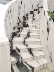 Panda White Marble Stair Steps Risers Treads Home Decoration