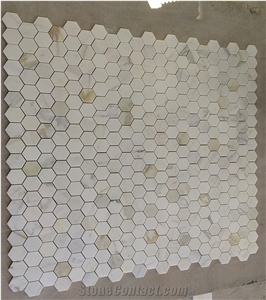 Calacatta Marble Hexagon Mosaic Floor Tile Backsplash Tiles