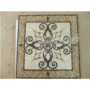 Handcut Artistic Marble Mosaic Square Medallion