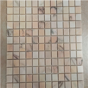Pink Marble Square Pattern Field Floor Wall Mosaic