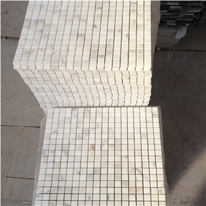 White Marble Calacatta Square Field Mosaic Bathroom Tile