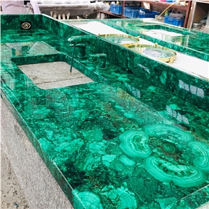 Natural Green Gemstone Wall Panel Malachite Slabs