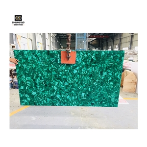 Natural Green Wall Panel Malachite Slabs  Gem Stone Slabs