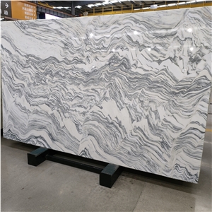 White  Nature Stone Alpine Water Marble For Kitchen Wall