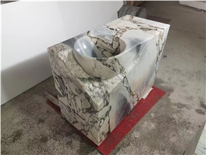 Marble Bathroom Counter Sink Elephant White Pedestal Basin