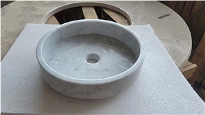 Marble Bathroom Counter Sink With Faucet Crema Marfil Basin