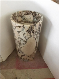 Marble Wash Basin Statuario Leaf Design Vessel Bathroom Sink
