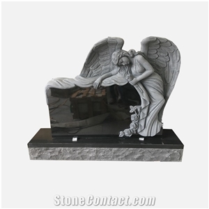 Angel Monument In Absolute Black Granite