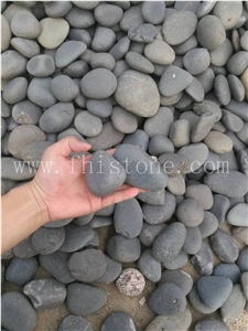 Black Pebble Stone Natural Swarthy Black Pebble Beach Stone