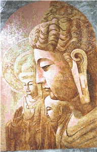 God Idol Marble Painting Budda Mosaic Art Work