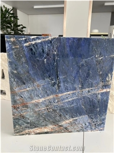 Blue Sodalite Luxury Granite Tile Laminated Glass Backing