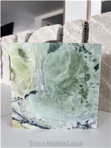 China Emerald Green Marble Tile Laminated Honeycomb Backing