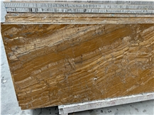 Gold Marble Tile Laminated With Aluminum Honeycomb Backing