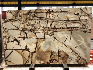 Brazil Roma Impression White Quartzite Slab Tile