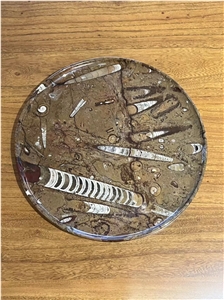 Brown Fossil Marble Serving Plates Tea Trays Utensil