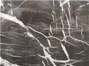 China Marquina Black Marble Slab Good For Wall