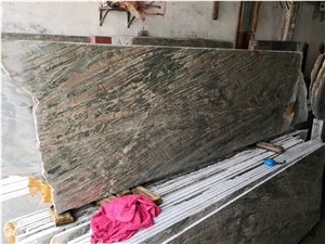 China Nine Dragon Wall Green Granite Polished Slab Tile