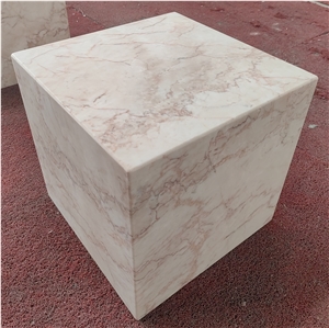 Rosa Cream Marble Cubes Side Table