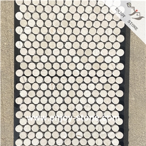 Polished White Marble Mosaic Tiles For  Wall Cladding/Floor